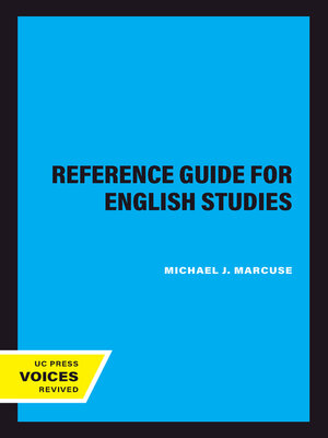cover image of A Reference Guide for English Studies
